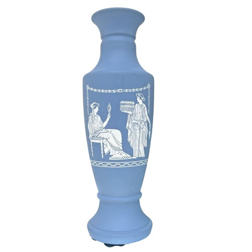 Vintage jasperware vase - vintage, blue